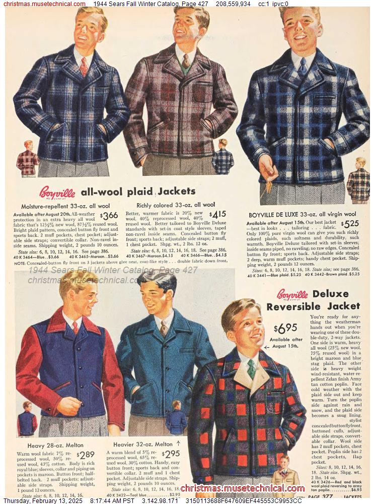 1944 Sears Fall Winter Catalog, Page 427