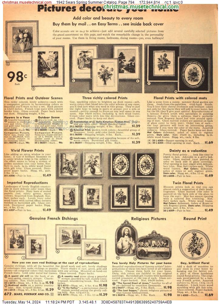 1942 Sears Spring Summer Catalog, Page 794