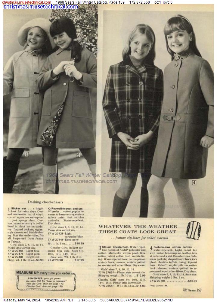 1968 Sears Fall Winter Catalog, Page 159