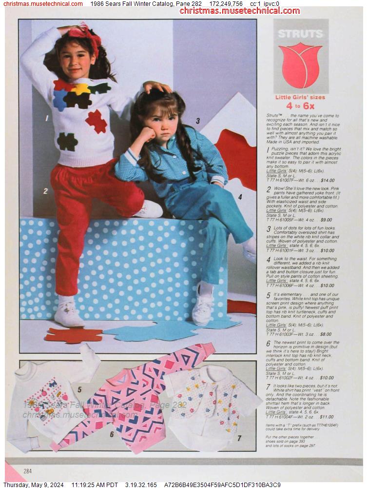 1986 Sears Fall Winter Catalog, Page 282