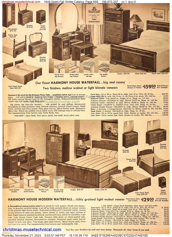 1949 Sears Fall Winter Catalog, Page 699