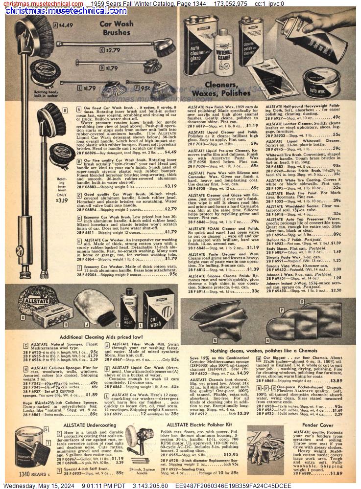 1959 Sears Fall Winter Catalog, Page 1344