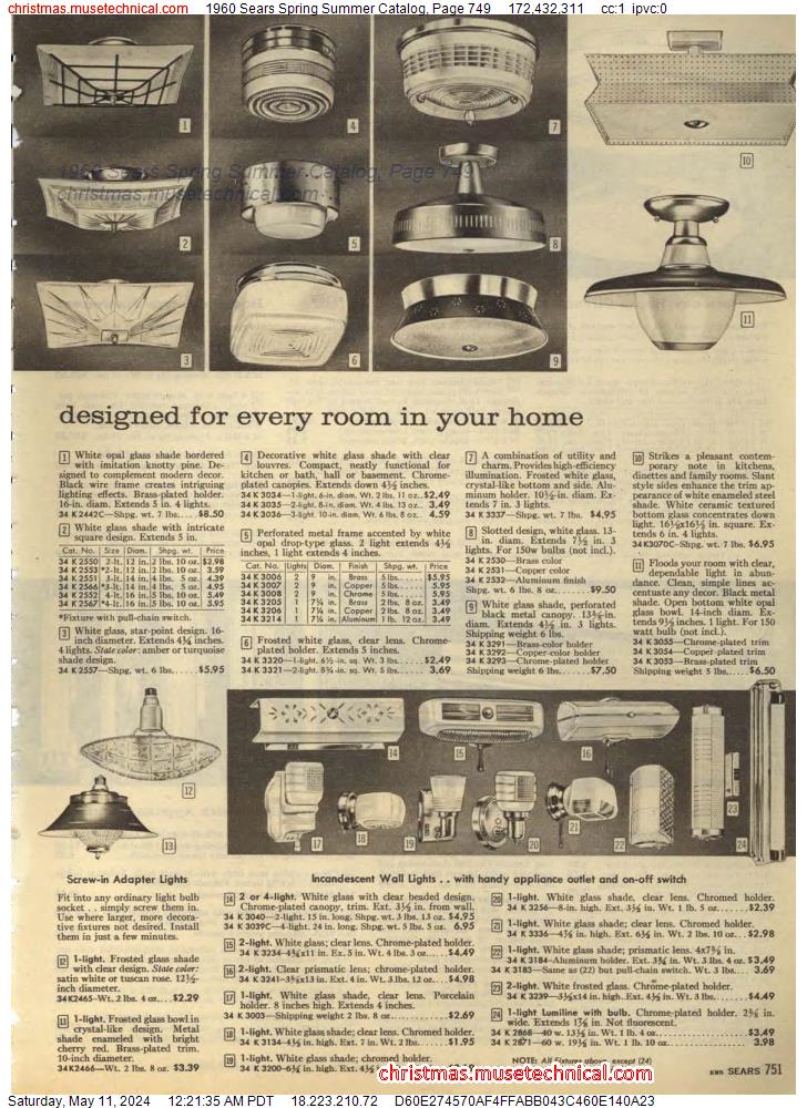 1960 Sears Spring Summer Catalog, Page 749