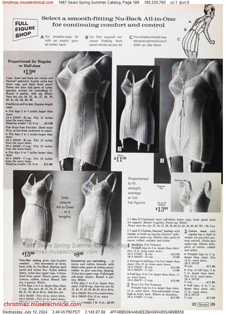 1967 Sears Spring Summer Catalog, Page 189
