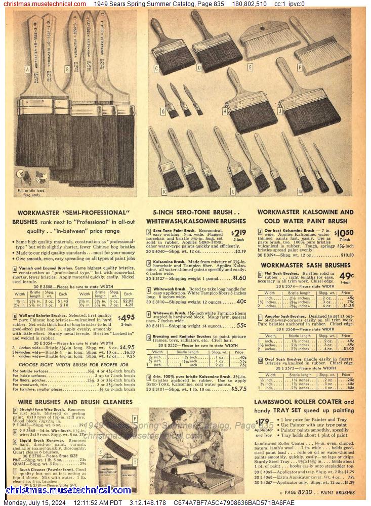 1949 Sears Spring Summer Catalog, Page 835