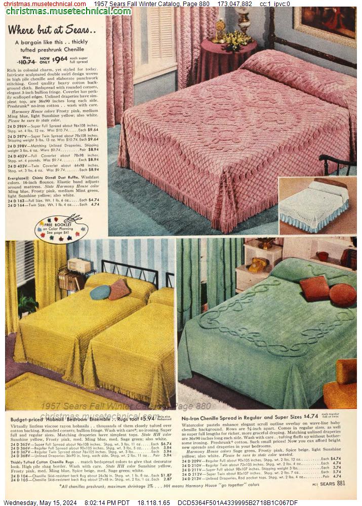 1957 Sears Fall Winter Catalog, Page 880