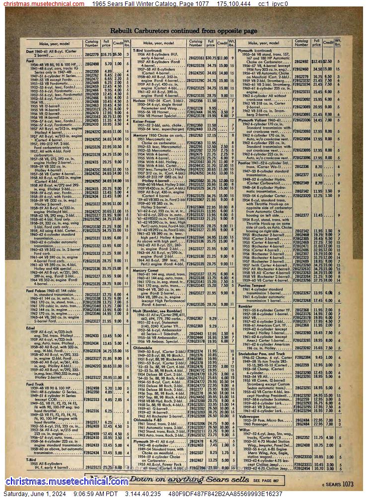 1965 Sears Fall Winter Catalog, Page 1077