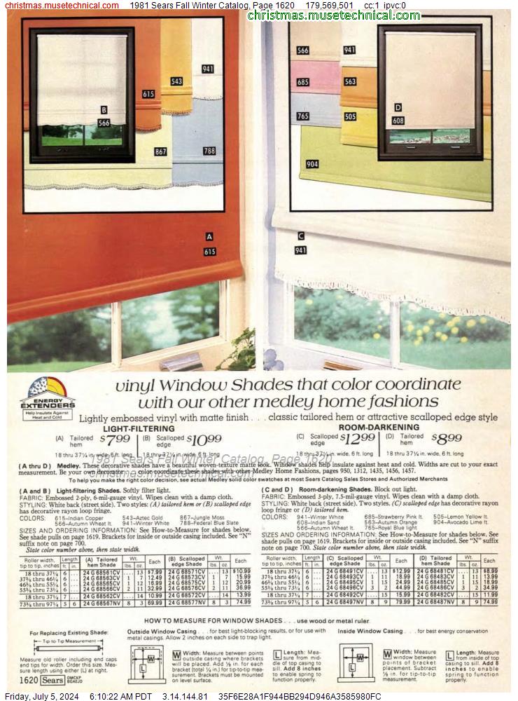 1981 Sears Fall Winter Catalog, Page 1620