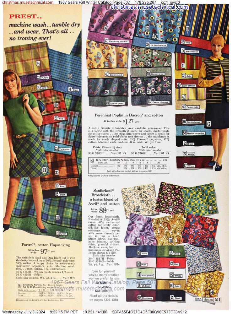 1967 Sears Fall Winter Catalog, Page 507