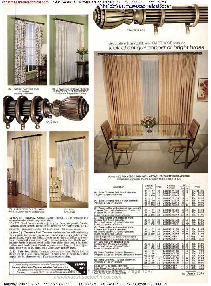 1981 Sears Fall Winter Catalog, Page 1547