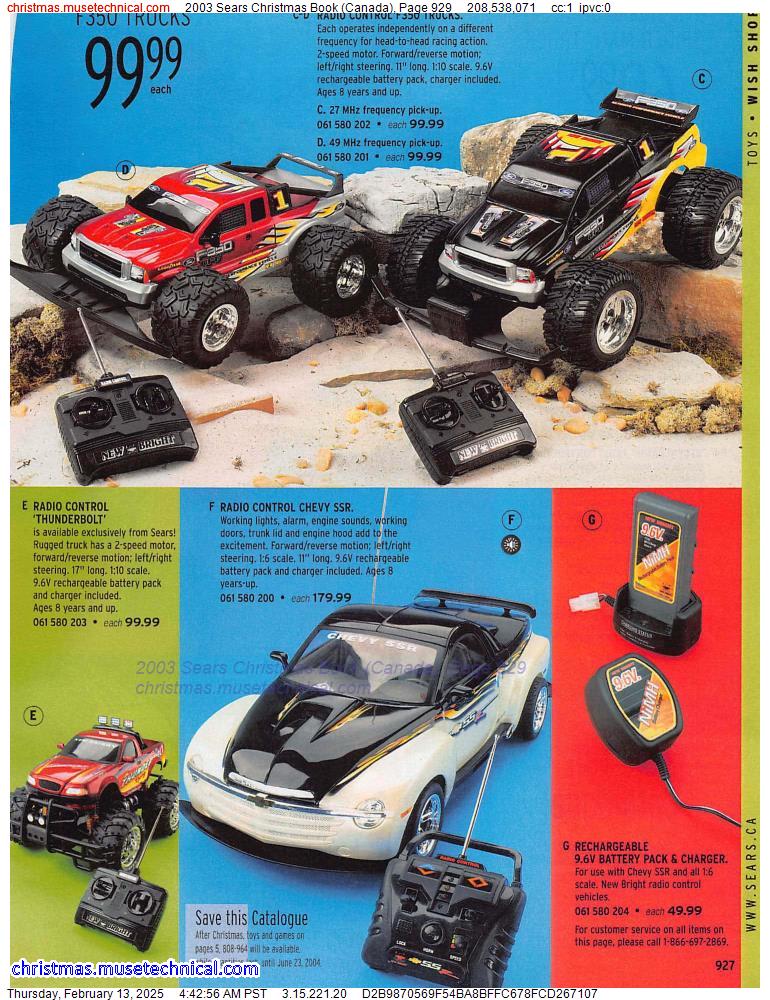 2003 Sears Christmas Book (Canada), Page 929