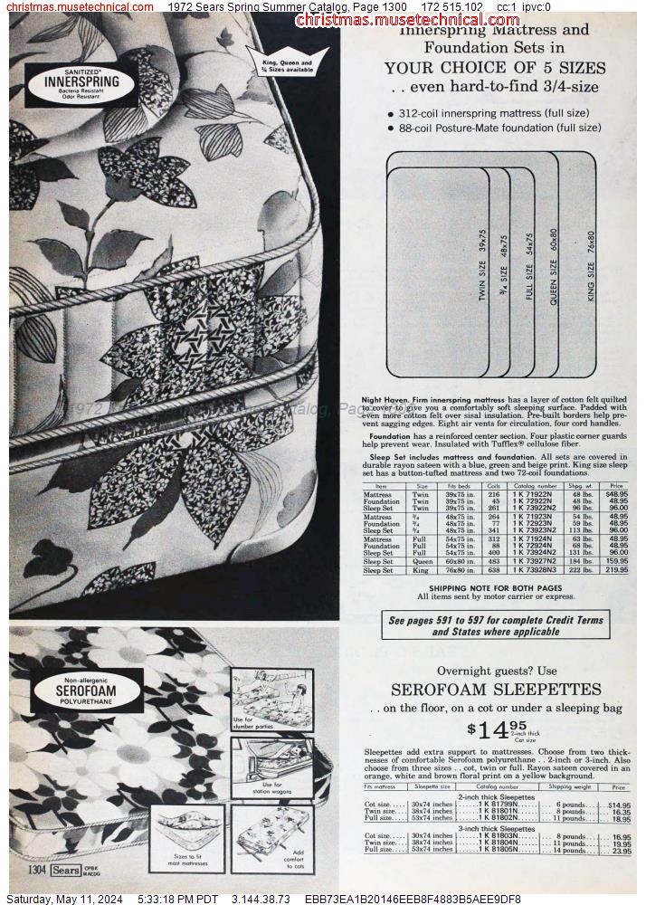 1972 Sears Spring Summer Catalog, Page 1300