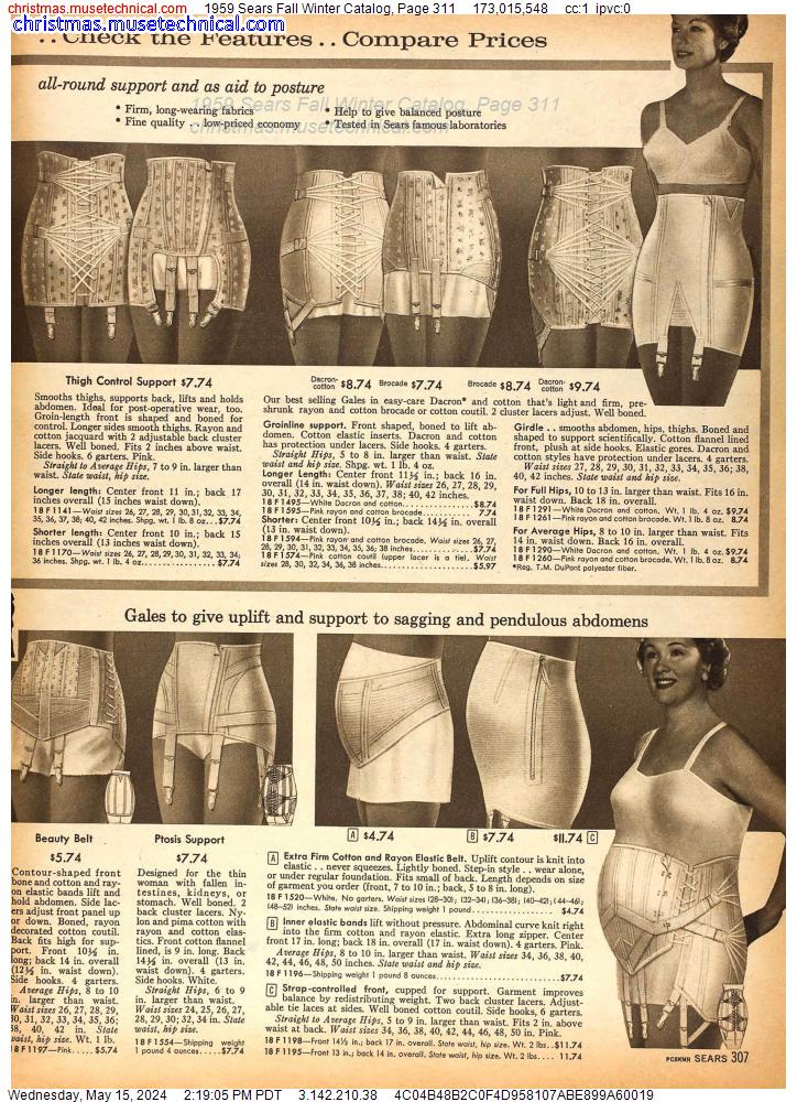 1959 Sears Fall Winter Catalog, Page 311