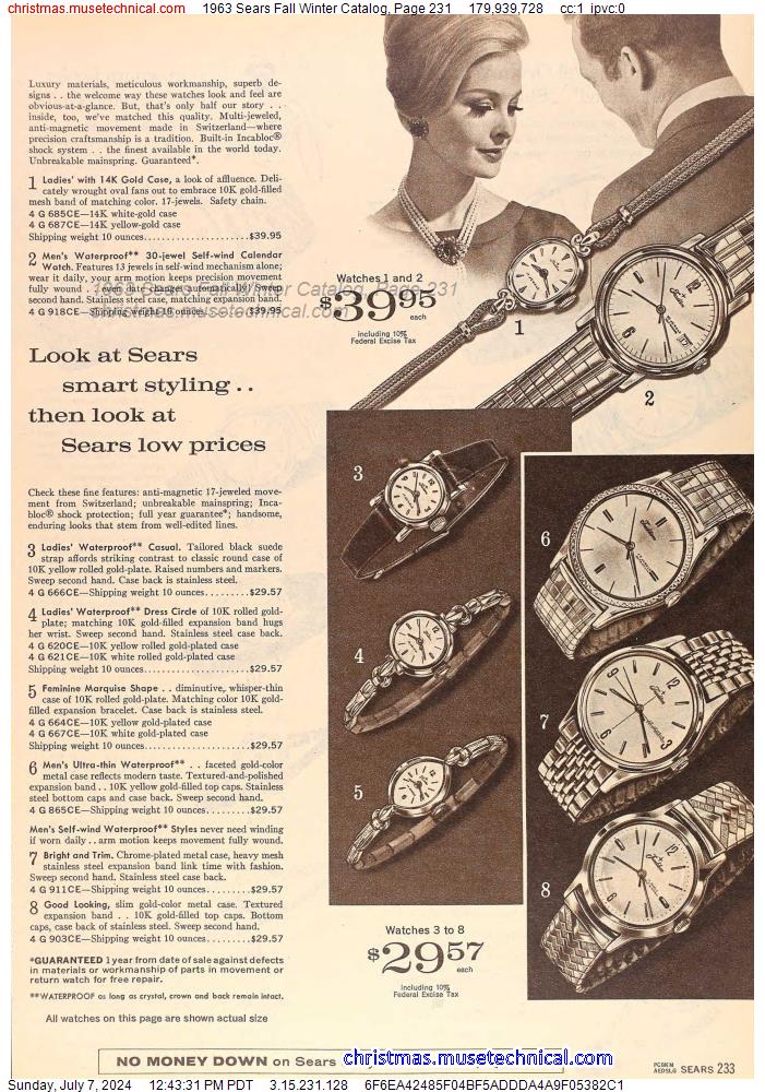 1963 Sears Fall Winter Catalog, Page 231