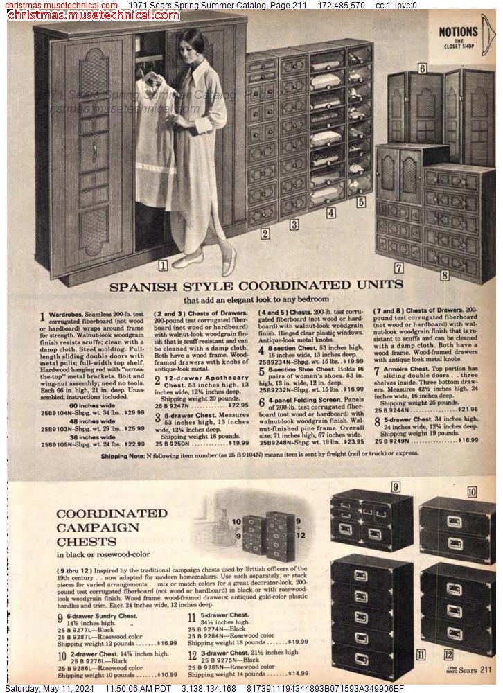 1971 Sears Spring Summer Catalog, Page 211