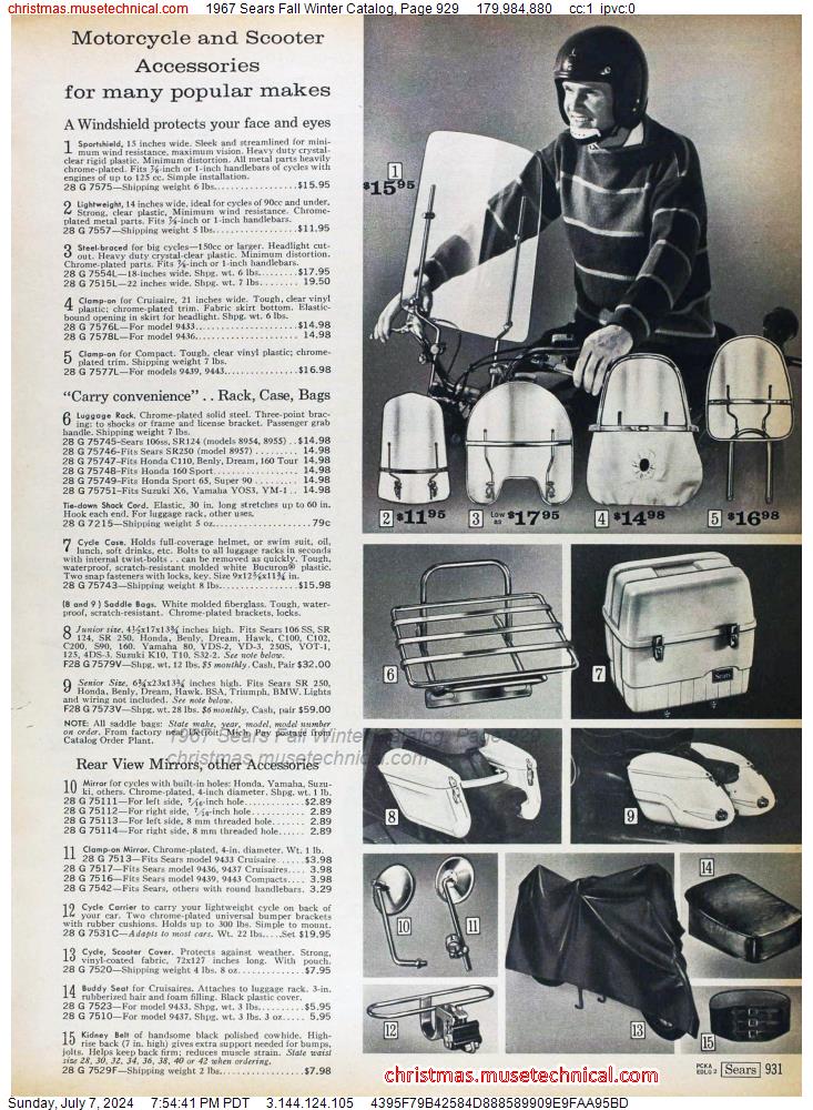 1967 Sears Fall Winter Catalog, Page 929