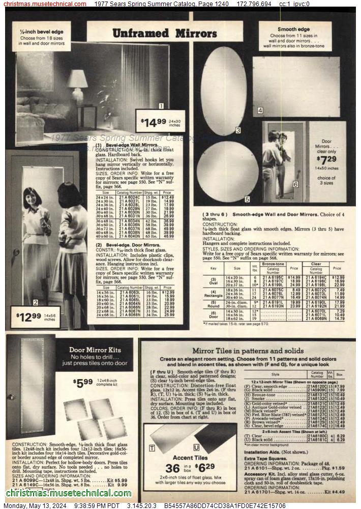 1977 Sears Spring Summer Catalog, Page 1240