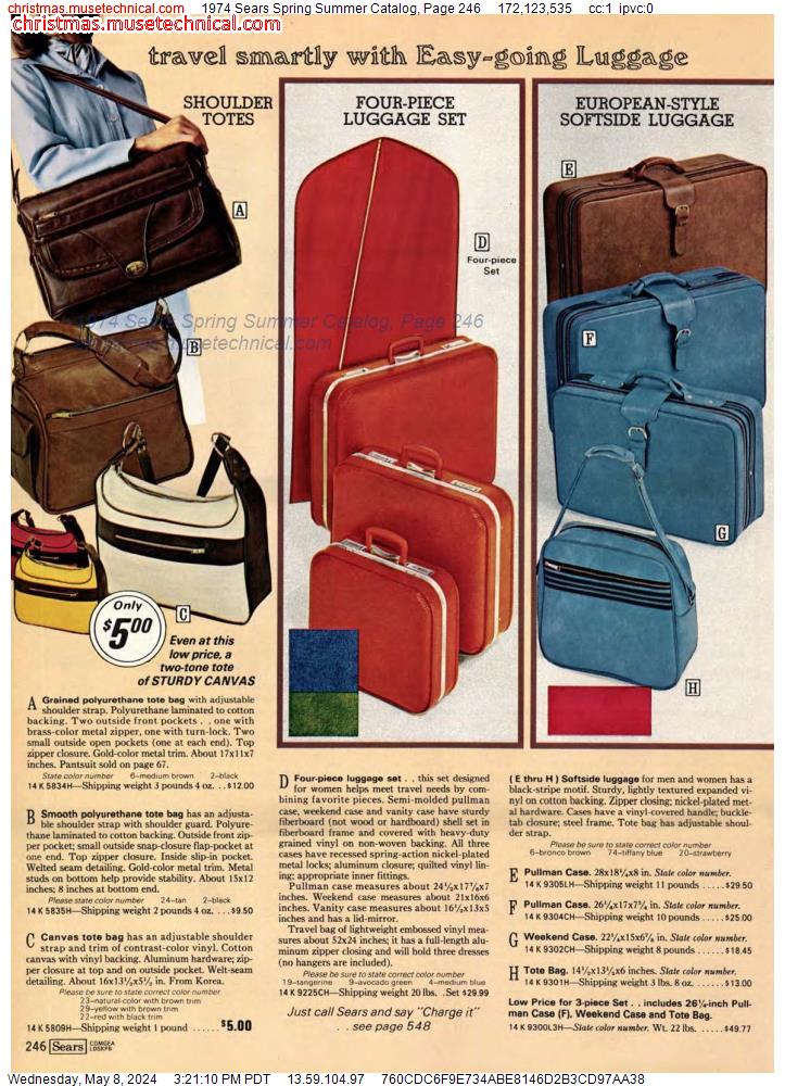 1974 Sears Spring Summer Catalog, Page 246