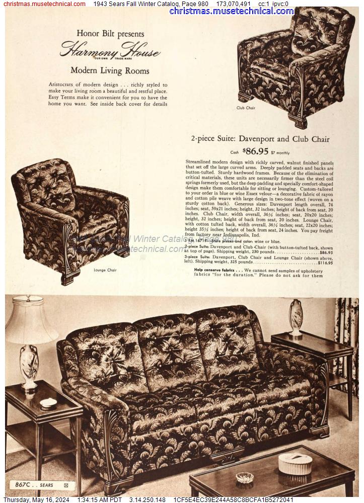 1943 Sears Fall Winter Catalog, Page 980