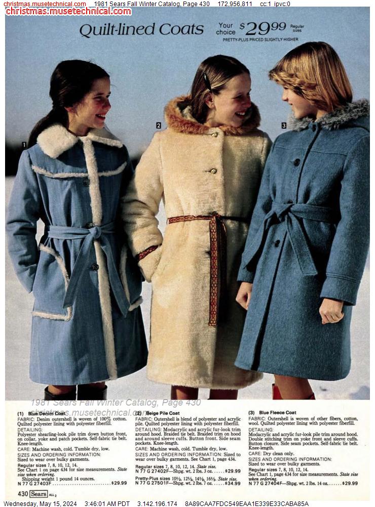 1981 Sears Fall Winter Catalog, Page 430