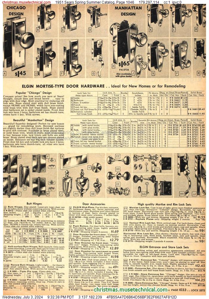 1951 Sears Spring Summer Catalog, Page 1046