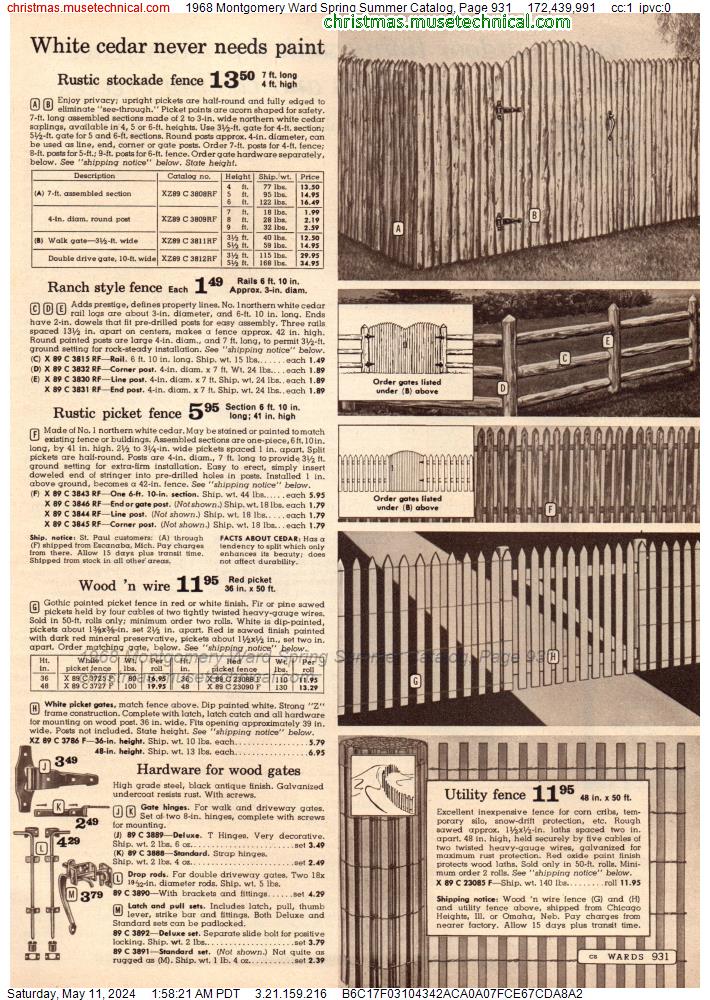 1968 Montgomery Ward Spring Summer Catalog, Page 931