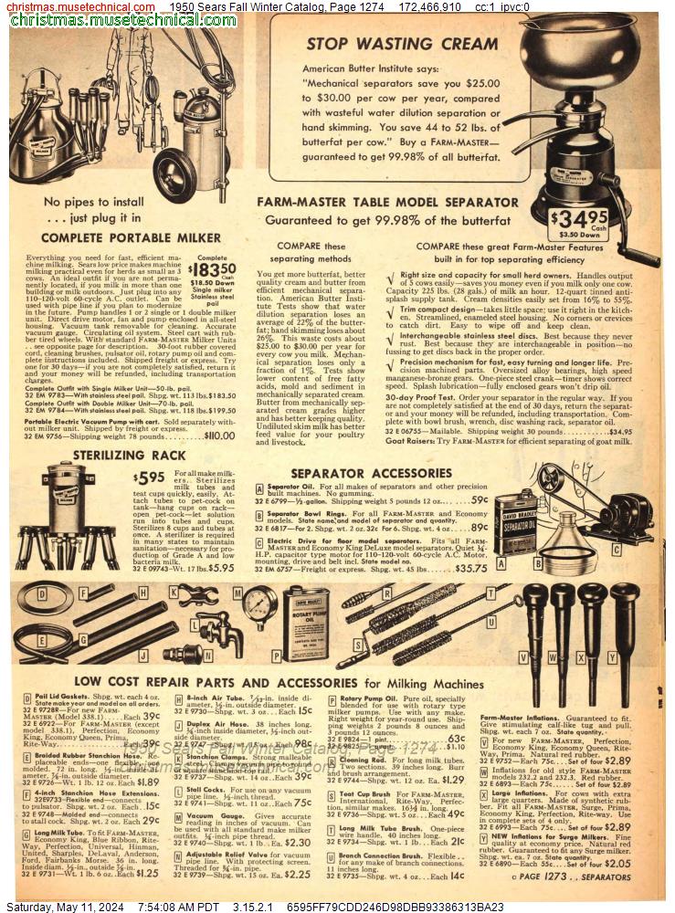 1950 Sears Fall Winter Catalog, Page 1274