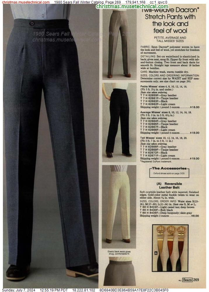 1980 Sears Fall Winter Catalog, Page 269