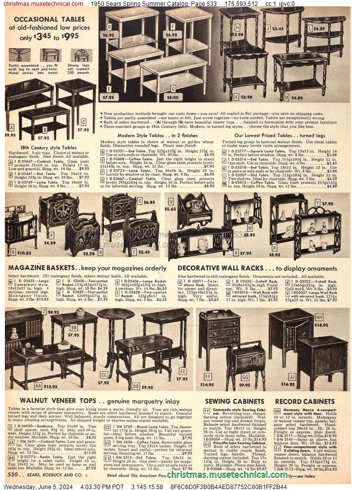 1950 Sears Spring Summer Catalog, Page 533