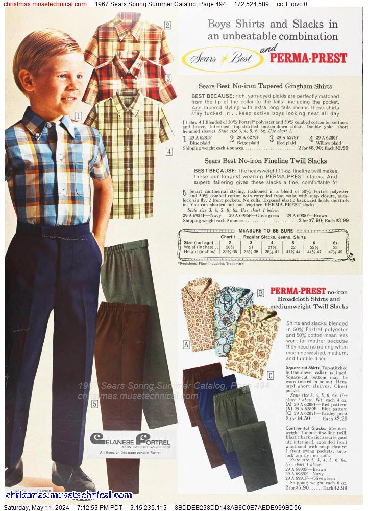 1967 Sears Spring Summer Catalog, Page 494