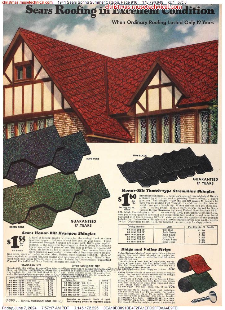 1941 Sears Spring Summer Catalog, Page 916