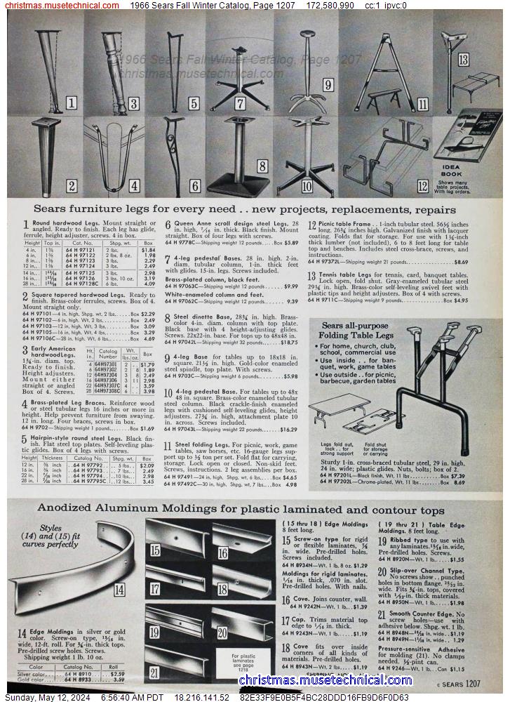 1966 Sears Fall Winter Catalog, Page 1207