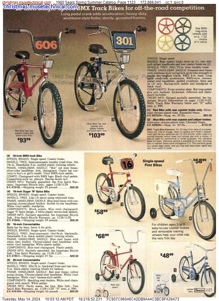 1980 Sears Spring Summer Catalog, Page 1123