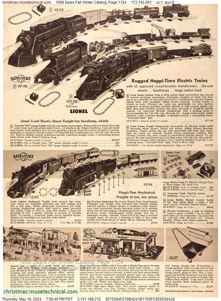 1956 Sears Fall Winter Catalog, Page 1124