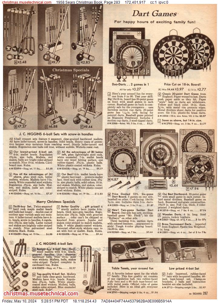 1958 Sears Christmas Book, Page 283