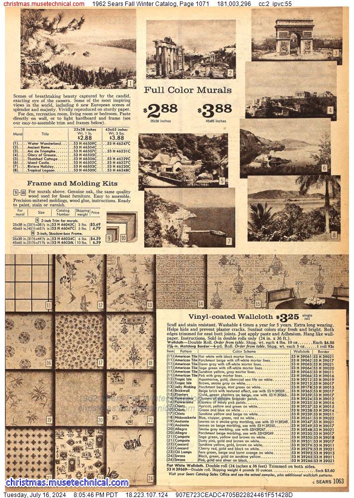 1962 Sears Fall Winter Catalog, Page 1071