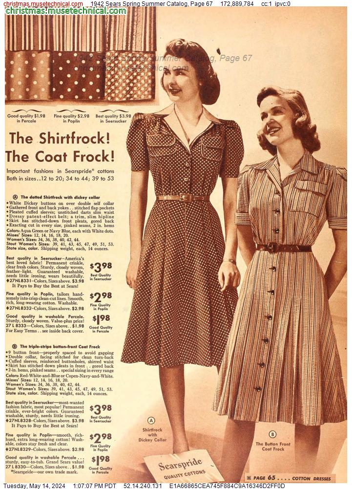 1942 Sears Spring Summer Catalog, Page 67