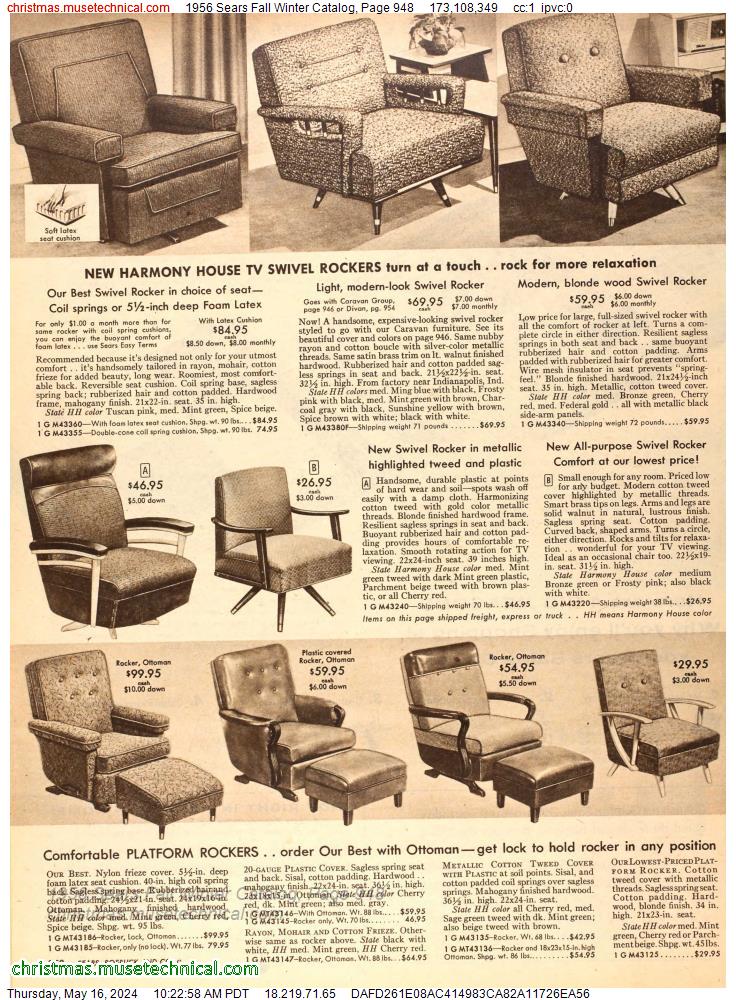 1956 Sears Fall Winter Catalog, Page 948