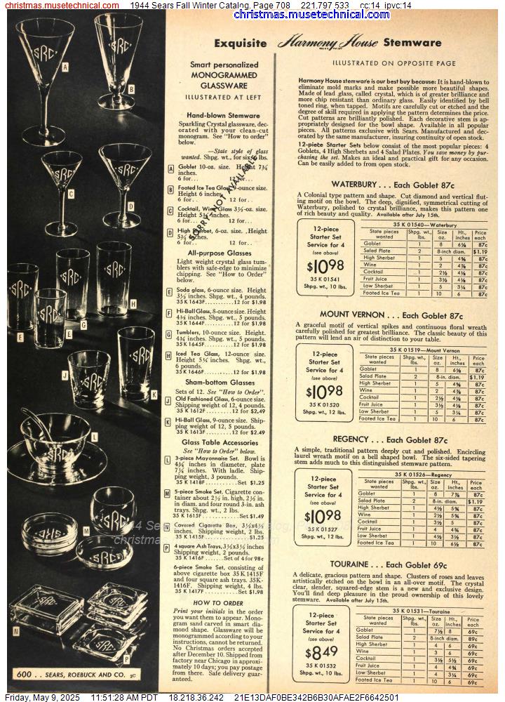 1944 Sears Fall Winter Catalog, Page 708