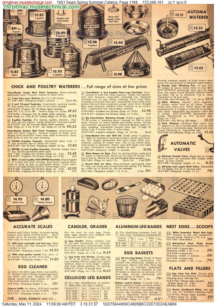 1951 Sears Spring Summer Catalog, Page 1168