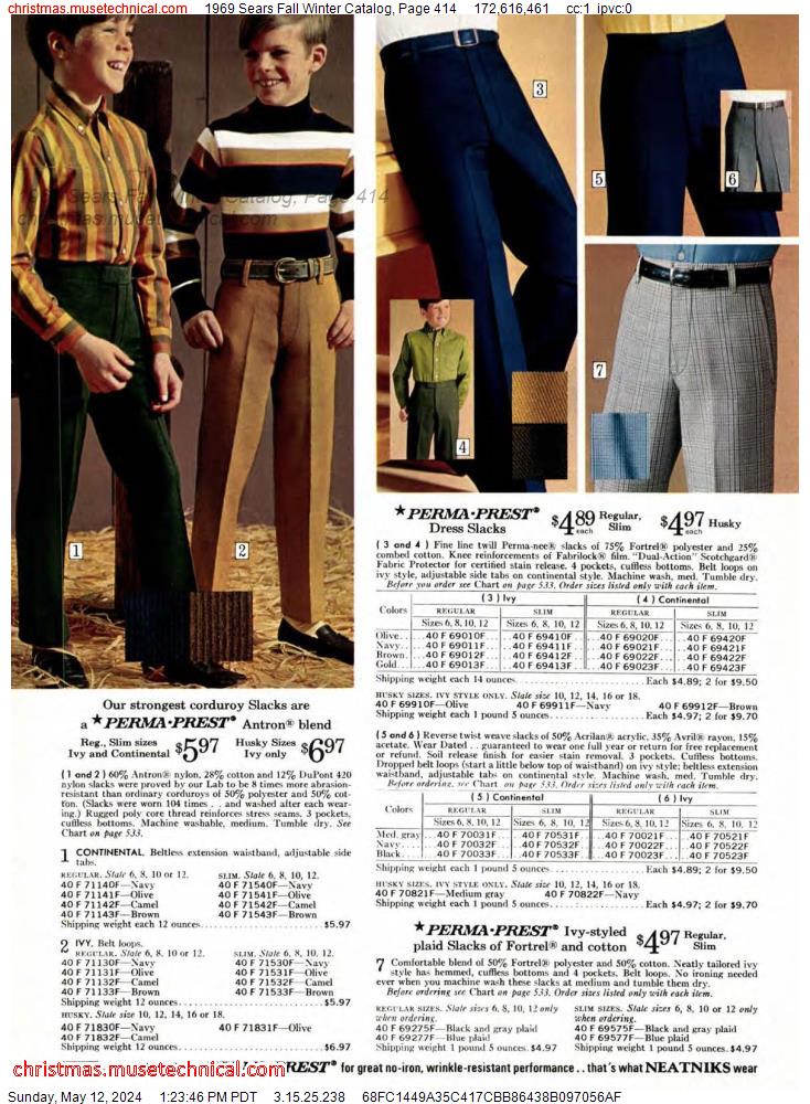 1969 Sears Fall Winter Catalog, Page 414