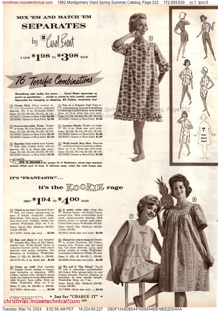 1962 Montgomery Ward Spring Summer Catalog, Page 222
