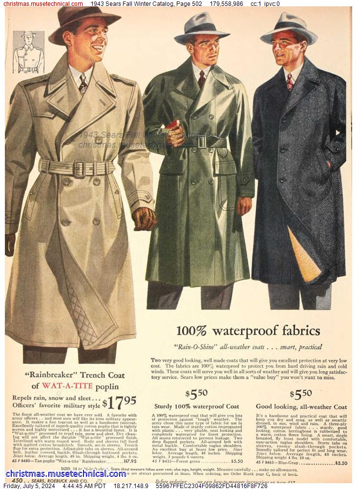 1943 Sears Fall Winter Catalog, Page 502