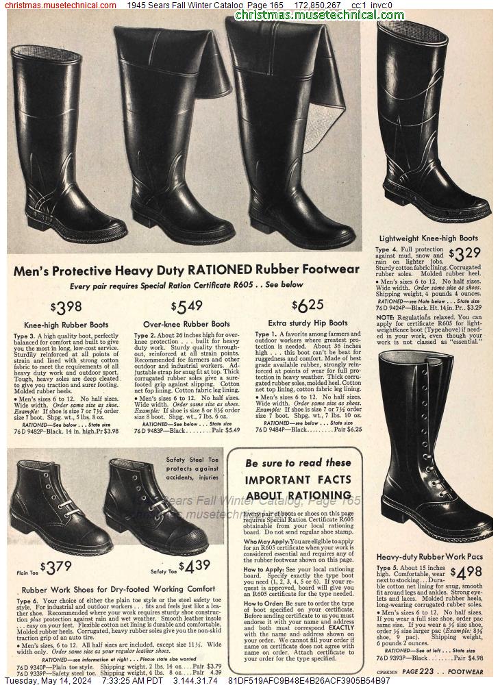 1945 Sears Fall Winter Catalog, Page 165