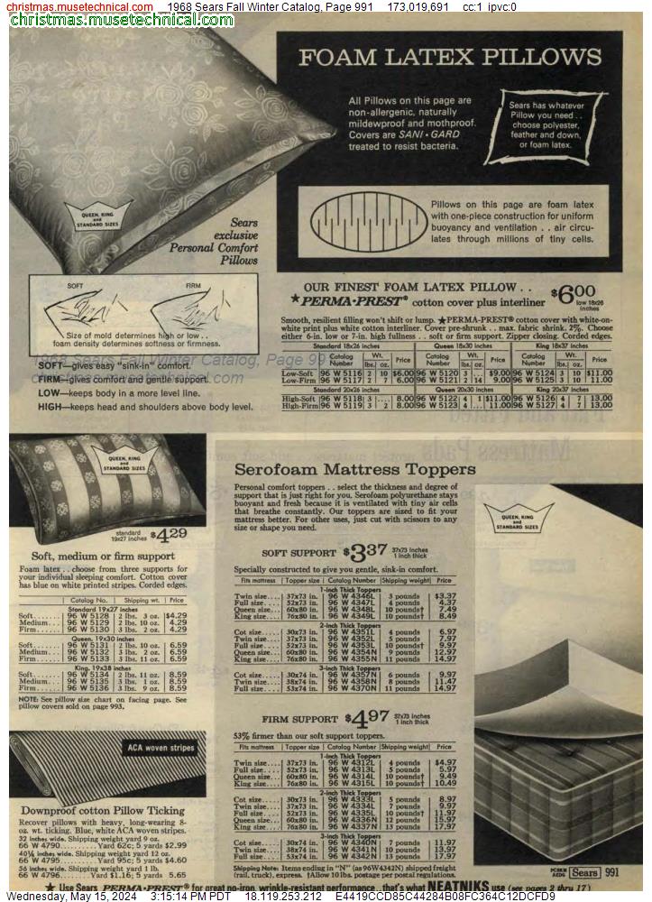 1968 Sears Fall Winter Catalog, Page 991