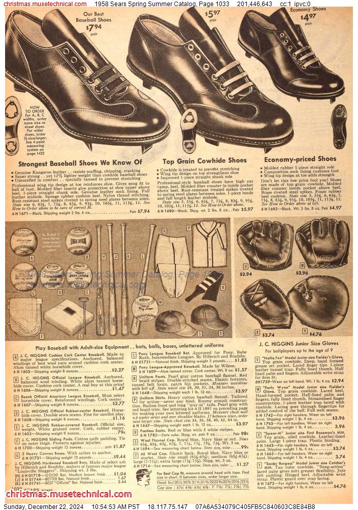 1958 Sears Spring Summer Catalog, Page 1033