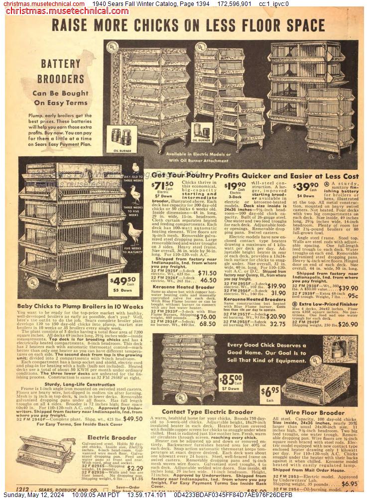 1940 Sears Fall Winter Catalog, Page 1394