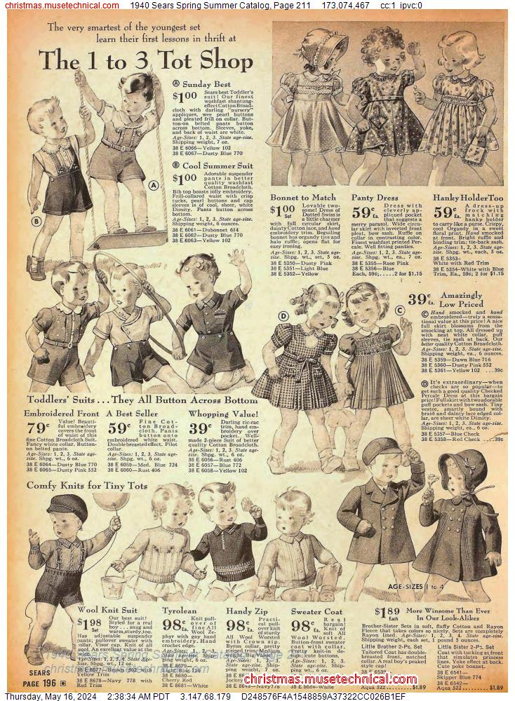 1940 Sears Spring Summer Catalog, Page 211
