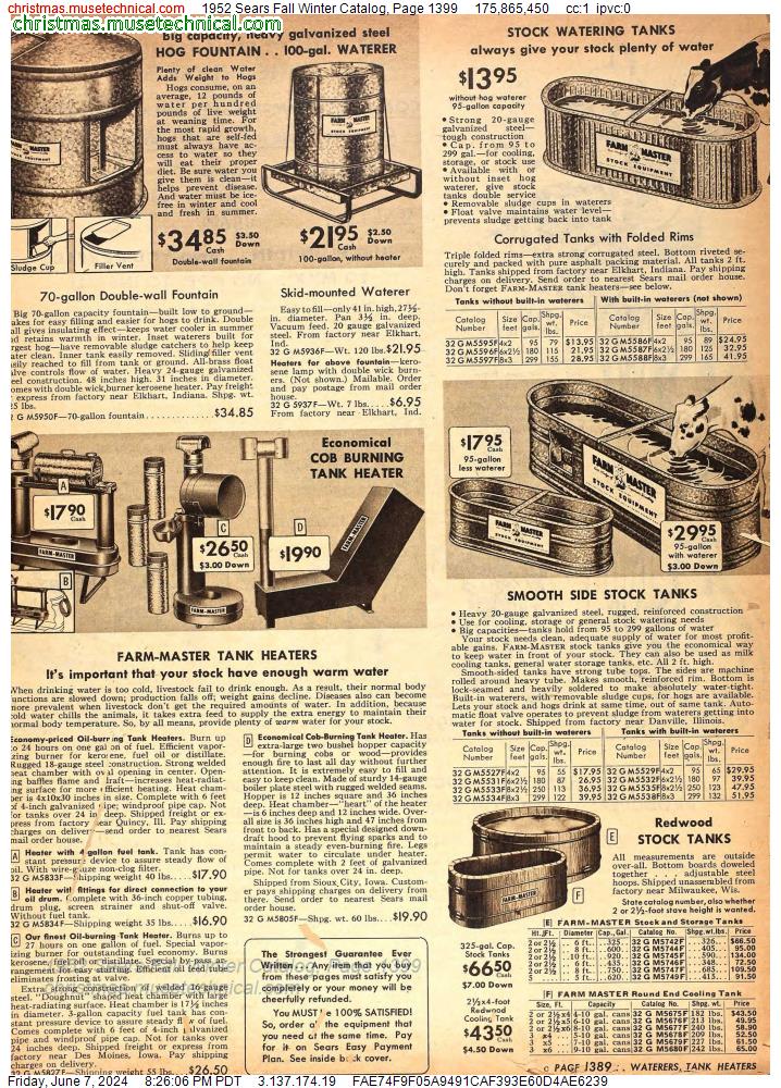 1952 Sears Fall Winter Catalog, Page 1399
