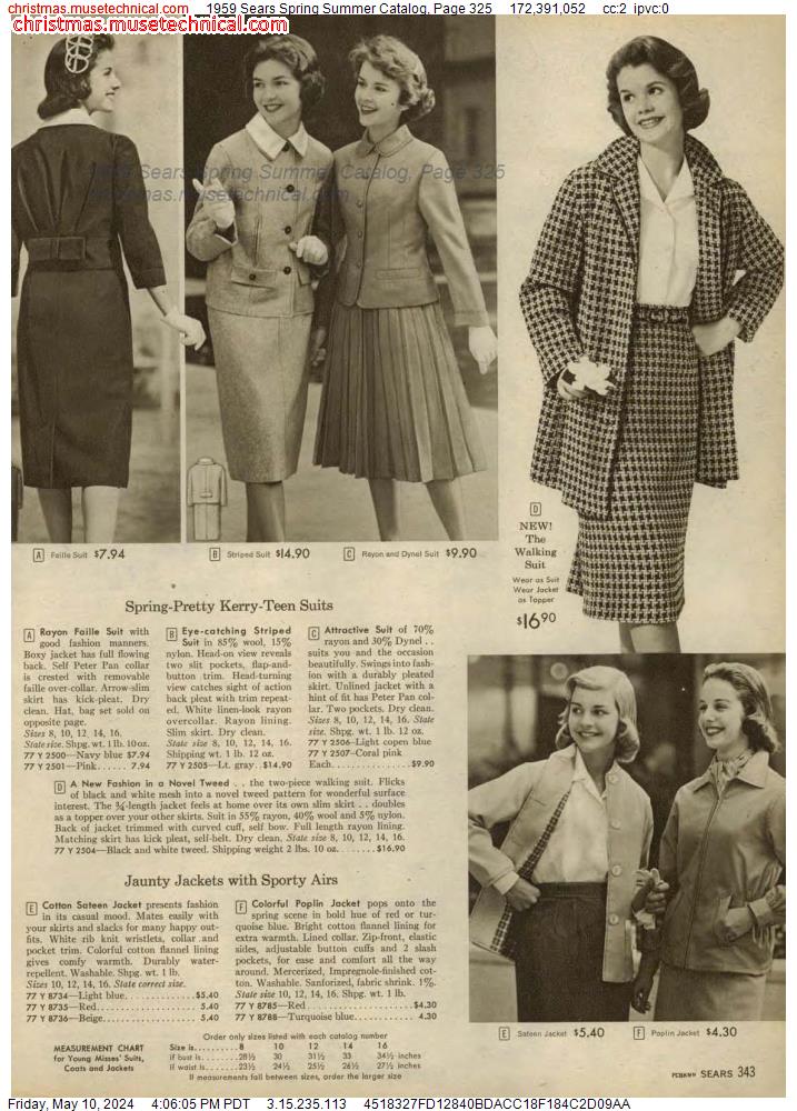 1959 Sears Spring Summer Catalog, Page 325